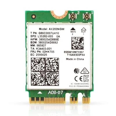 Imagen de HighZer0 Electronics AX200 WiFi 6 Adapter Dual Band 802.11ax M.2 Card for PC Up to 2.4 Gbps No vPro Supports Bluetooth 5.2 &amp; Intel, AMD, Windows 10/11, Linux AX200NGW (AX200)
