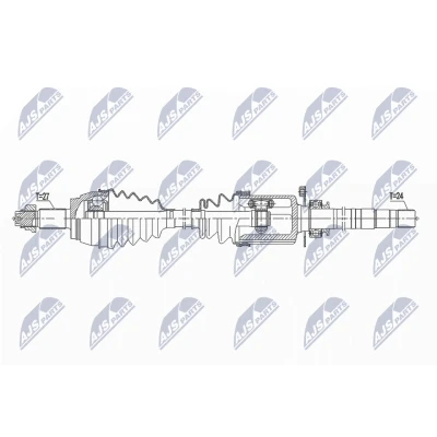 Imagen de NTY NPW FT 041 Árbol de transmisión Eje delantero, derecha 953 79 JEEP: Renegade SUV, FIAT: 500X
