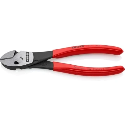 Imagen de Knipex TwinForce® Alicate de corte diagonal alto rendimiento negro atramentado, recubiertos plástico 180 mm 73 71