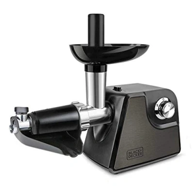 Imagen de Black+Decker BXMMA1000E Picadora de carne 1000w potencia, acero inoxidable, accesorio salsa tomate, boquilla especial kibbe, salchichas. 3 discos para cortar y picar
