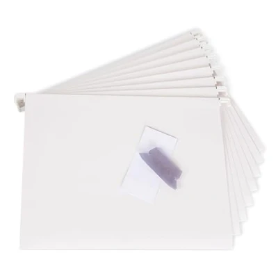 Imagen de Bigso Box of Sweden Juego de 8 Carpetas colgantes con etiquetas clasificadoras cartón para la caja JOHAN Prácticas fundas documentos, como certificados, actas o manuales blanco