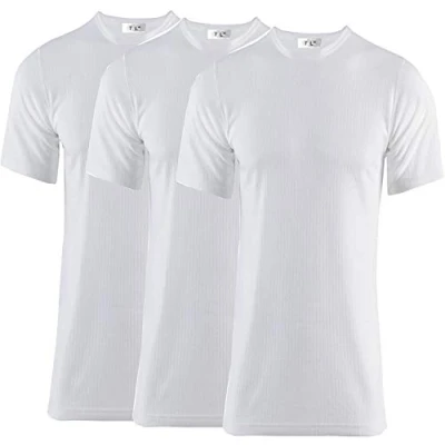 Imagen de Thread Linens Paquete de 3 camisetas térmicas para hombre, capa base, ropa interior térmica talla S XXL, blanco, M