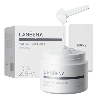 Imagen de lanbena Eliminador de cabeza negra mascarilla exfoliante para la nariz y cara, incluido el kit eliminación 1.05oz