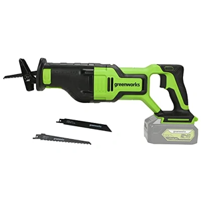Imagen de Greenworks GD24RS Sierra de Sable Inalámbrica con Motor SIN Escobillas, 2700 spm, Recorrido Hoja 28 mm, Batería 24V y Cargador, Garantía 3 Años