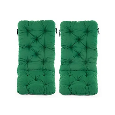 Imagen de Ambientehome 90343 Conjunto de 2 Lehner Alta cojín para Silla del Asiento Amortiguador Almohadilla Verde césped