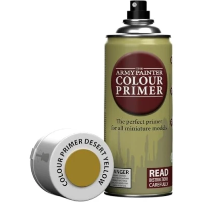 Imagen de The Army Painter, Colour Primer Desert Yellow, 400 ml Pintura Modelismo Spray Amarillo Desierto Imprimacion Plastico Miniaturas para Warhammer Figuras y D&amp;D Miniatures