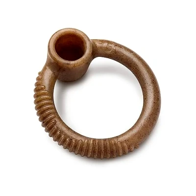 Imagen de Benebone Ring Juguete masticable Indestructible para masticadores agresivos, rompe el aburrimiento Resistente de Larga duración Perros, Sabor Real a Tocino, Perros Grandes, Fabricado en