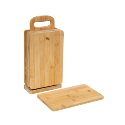 Imagen de Zassenhaus 6 tablas de desayuno bambú con soporte, marrón, 14 x 7 30 cm, 54156