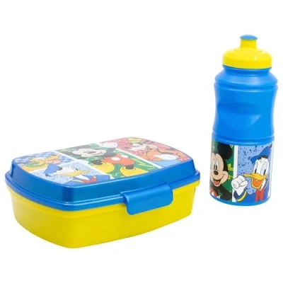 Imagen de Pack Merchandising Sherwood Set de fiambrera rectangular y botella sport Mickey, 380 ml, Plástico