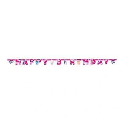 Imagen de amscan Letter Birthday Banner with My Little Pony Theme 1 Pc. Letras Collar de fiesta Happy, color rosa 11012116