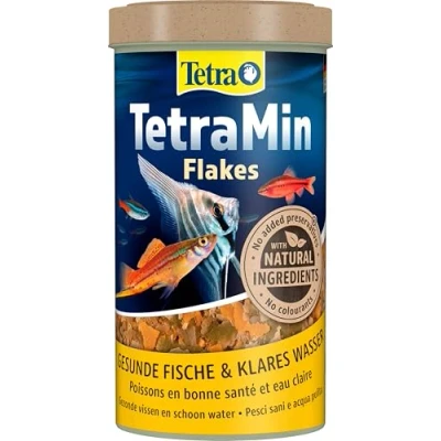 Imagen de TetraMin Flakes Alimento para peces en forma de escamas, sanos y aguas claras, 500 ml