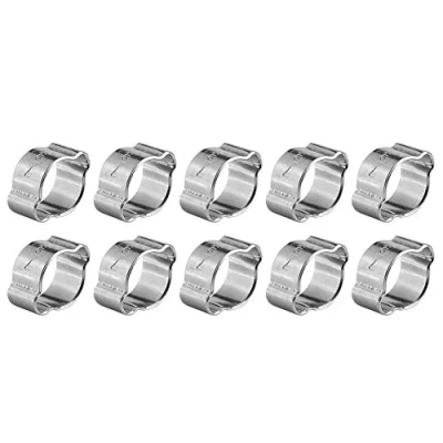 Imagen de Abrazaderas de Manguera 10 Piezas 2 Oreja Abrazadera Aire Comprimido Acero Inoxidable para Tubería Gas Combustible 5 23 mm (7 9mm)