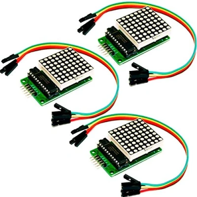Imagen de AZDelivery 3 x MAX7219 8x8 Dot Matrix MCU 64 LED Display Modulo de Visualizacion Compatible con Arduino E Book Incluido!