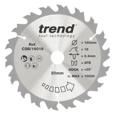 Imagen de Trend CraftPro CSB/16018 Hoja de sierra (160 x 18 20 mm, apta para Festool HKC55 y HK55)