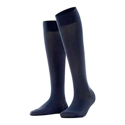 Imagen de FALKE Cotton Touch W KH algodón largo unicolor 1 par, Calcetines largos Mujer, Azul (Dark Navy 6370) nuevo ecológico, 39 42