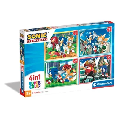 Imagen de Clementoni Puzzle Infantil 4 Puzzles en 1: de 12, 16, 20 y 24 Piezas Sonic Desde 3 años (21522)
