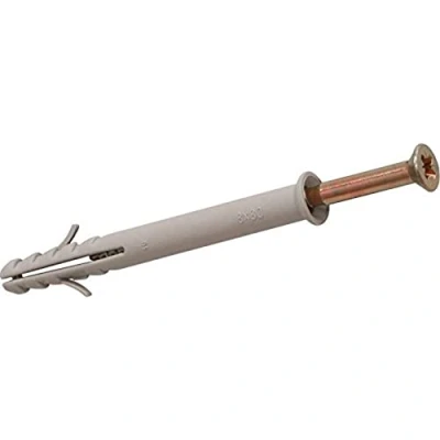 Imagen de Merriway bh05911 tipo pared sólida perno de fijación tornillo con Nylon enchufe, M8 x 80 mm (5/16 pulgadas 3.1/8 Inch) Pack 12, blanco, BH05916