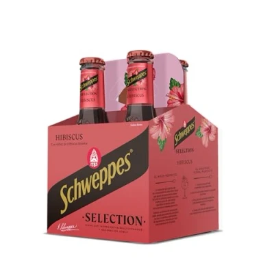 Imagen de Schweppes Selection Tónica Hibiscus, Bebida Refrescante Vidrio, Pack 4x20cl
