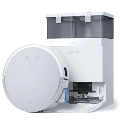 Imagen de ECOVACS DEEBOT X8 Omni Robot Aspirador con estación autolimpiante, 18000Pa, Cepillo OZMO Roller autolavado fregona instantánea Agua Caliente a 75 C, Secado al Aire Caliente, Blanco