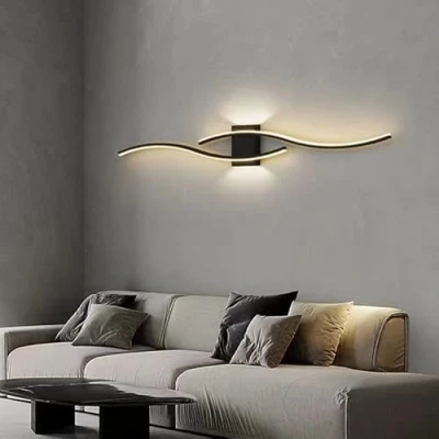 Imagen de Comely Aplique Pared Interior LED Blanco, Creativo Lámpara de Moderna Blanco Frío 6500K, Luz en Aluminio para Dormitorio, Estudio Comedor, Pasillo, Escalera