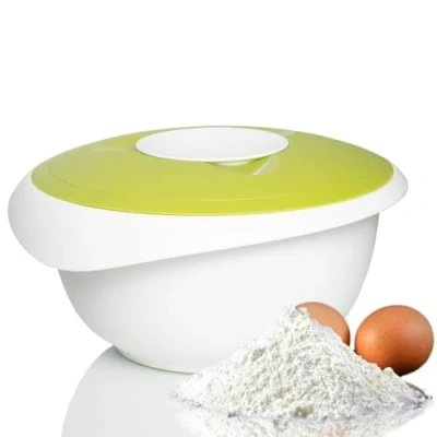 Imagen de Westmark Bol para mezclar y hornear Con tapa de dos partes, 3.5 l, pico, Plástico, Blanco/Verde manzana, 3155227A