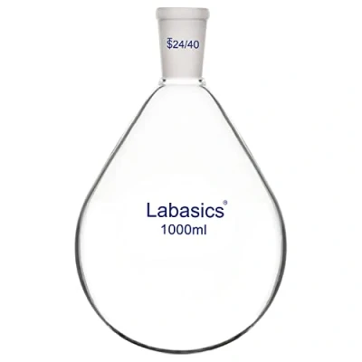 Imagen de Labasics Vidrio Borosilicato Un Solo Cuello Recuperación Matraz de Evaporador Rotatorio con 24/40 Conector Exterior, 1000 ml