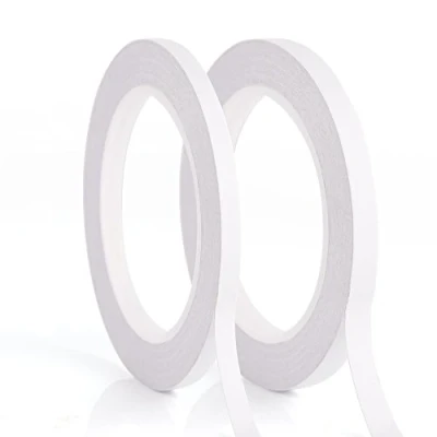 Imagen de KUUQA 2 rollos de cinta autoadhesiva doble cara para manualidades oficina clase con 25 metros por rollo (6 mm y 9 mm)