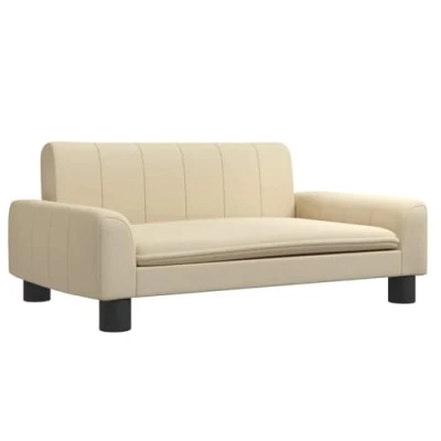 Imagen de vidaXL Cama para Perros, Sofá Mascotas Pequeñas, Elevada con Patas, Asiento de Perros Gatos, Tela Crema 70x45x30 cm
