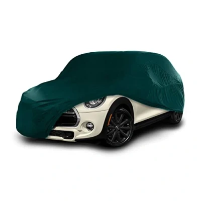 Imagen de Cosmos Funda de Coche para Uso Interior compatible con los principales Coches Ciudad, Tejido Elástico, Transpirable y Antipolvo, Suave al Tacto, Ajuste Perfecto, Verde