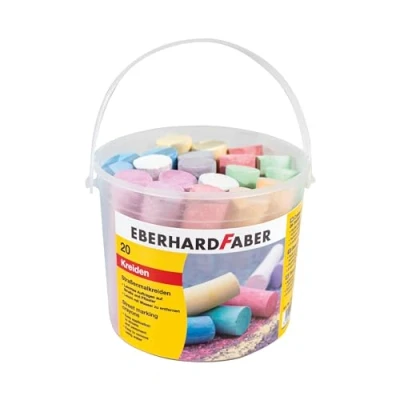 Imagen de Eberhard Faber 526512 Tiza de carretera, cubo 20, 6 colores brillantes carretera