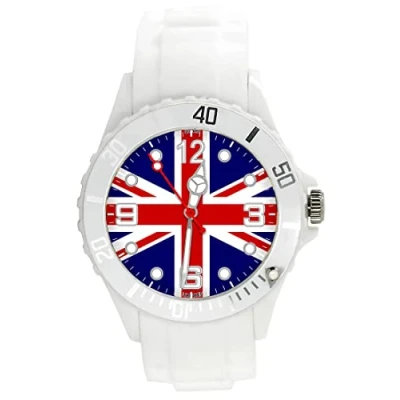 Imagen de TAPORT Reloj de Cuarzo Silicona Blanco Union Jack Gran Bretaa