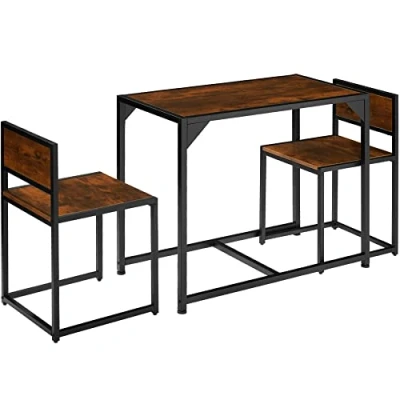 Imagen de TecTake® sillas de Comedor, Juego 2 para el salón, Conjunto Asientos la Cocina, Set Muebles Interior (Madera Industrial Oscura, rústica)