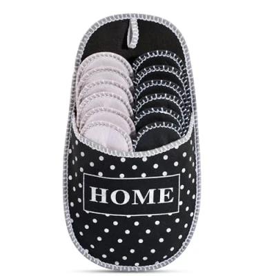 Imagen de ONVAYA Zapatillas de huéspedes antideslizantes conjunto 6 Zapatilla fieltro puntos Dots
