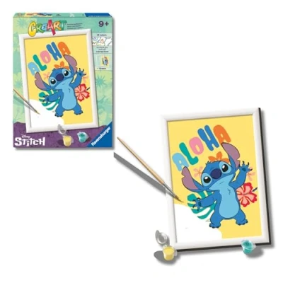 Imagen de Ravensburger CreArt Serie D, Aloha Stitch, Pintura por Numeros, Kit de para Niños, Juego Educativo Niños 9+ Años, 18x13 cm