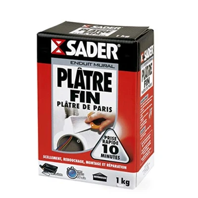 Imagen de Sader Yeso Fin de Paris Sellado, Retapado, Montaje y Reparación Todos los Soportes Interior Enchufe Rápido 10 Minutos 1 Caja cartón kg