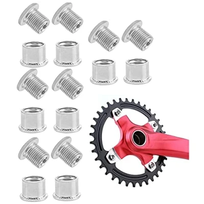 Imagen de LONGHAO 8 pcs,Tornillos Plato Bicicleta,Bicicleta de Bielas Pernos,Tornillos Manivela para Bicicletas,Clavos Doble Disco Bicicleta,Juego Bicicleta MontañA(Plata)