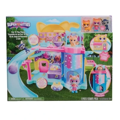Imagen de Just Play Juego de 51 cm SuperKitties Purr ‘N’ Disney Junior, con Luces y Sonidos; 10 Piezas, simulación, Juguetes para niños a Partir 3 años