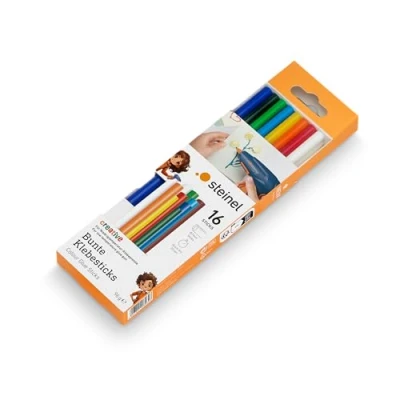 Imagen de Steinel 084646 85C Color, Barritas termofusible Multicolor de 7 mm, Cartuchos 16 Unidades, para Pistola Pegamento GlueMatic 1007 LT, Carbón