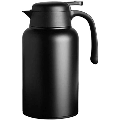 Imagen de Luvan Thermos 2L, Jarra térmica de acero inoxidable, retención caliente fría 24H (negro)