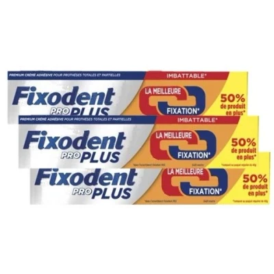 Imagen de Fixodent Proplus Duo Action Crema adhesiva (3 x 60 g)