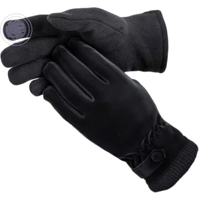 Imagen de Kingmate KINGAMTE Guantes Invierno Termicos Tactiles Movil Hombre Mujer, Deportivos de Ciclismo Running Conductor Moto Correr, Negro