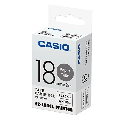 Imagen de Casio XR 18TWE Cintas para etiquetadoras, color negro / blanco