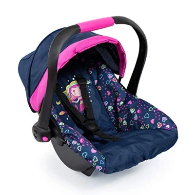 Imagen de Bayer Design 67917AA Silla de Coche para muñeca Easy Go, Accesorios, Asiento bebé muñecos con cinturón Seguridad, Azul, Rosa, Sirena
