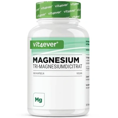 Imagen de Citrato de Magnesio 365 cápsulas 2250mg los Cuales 360 mg Elemental por porción diaria 100% dicitrato Tri sin aditivos Probado en Laboratorio Altamente Dosificado