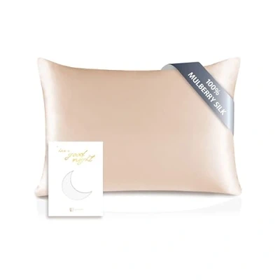 Imagen de TOWNSSILK Funda de Almohada 100% Seda Morera, cuida el Cabello y la Piel, Ambos Lados 19 Momme, 1 Unidad,Taupe， 50 x 75 cm