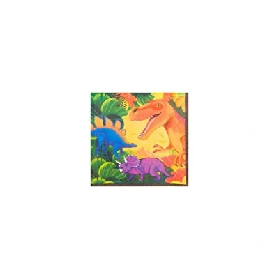 Imagen de Amscan Dinosaur 2 Ply Luncheon Napkins 16 Pcs Servilletas prehistóricas de Dinosaurio Capas, Unidades, Multicolor