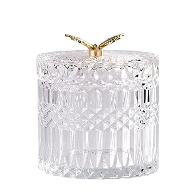 Imagen de Tarro De Almacenamiento Cristal, Transparente Mariposa para Dulces, Caja Caramelos Botes Cristal con Tapa Decoracion, Exhibición Fiestas Boda