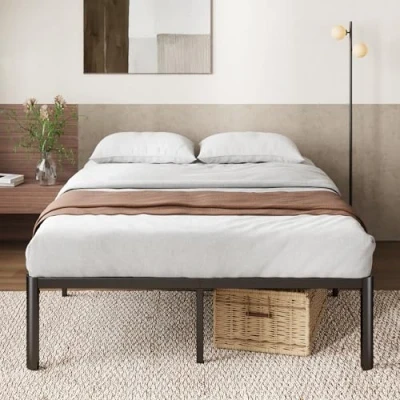 Imagen de Zinus Van Cama de 160 x 200 cm, Altura del Marco la Cama, 41 con Almacenamiento Debajo Metal Negro