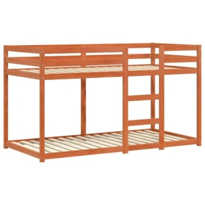 Imagen de vidaXL Litera de Madera Maciza Pino marrón Cera 90x190 cm