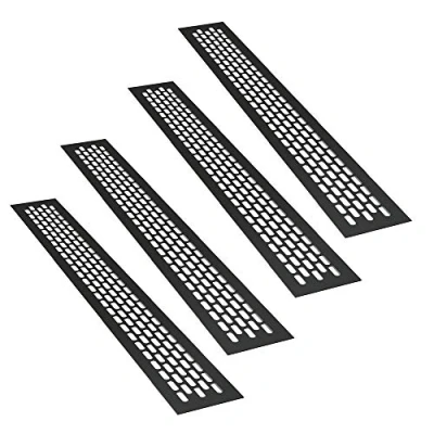 Imagen de sossai® Rejillas de ventilación aluminio Alucratis (4 piezas) Rectangular dimensiones: 44 x 6 cm Color: negro rejilla aire